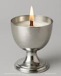Vintage Pewter R Etched Goblet Candle