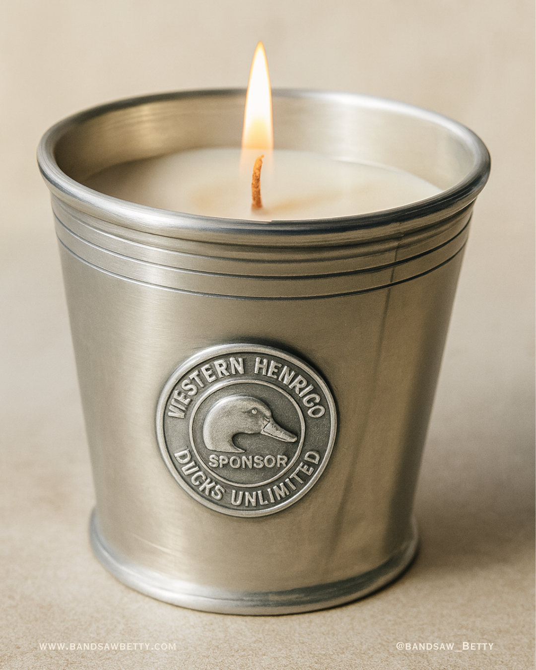 Vintage Pewter Duck Cup Candle