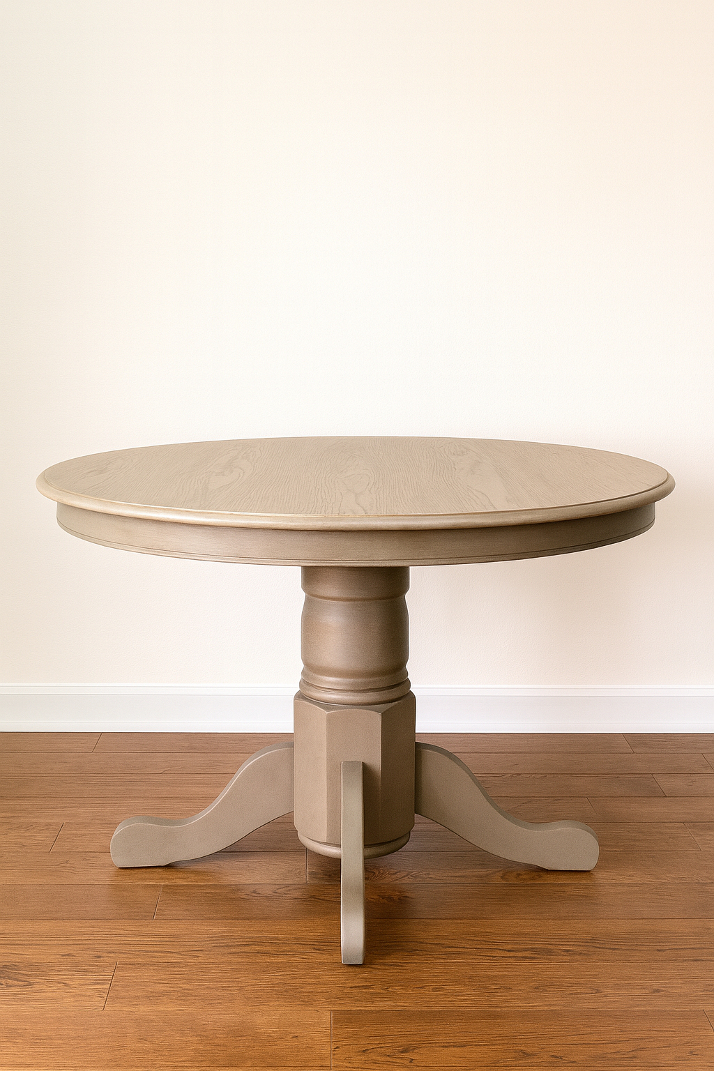 Solid Oak Gray Washed Kitchen Table, Seats 4